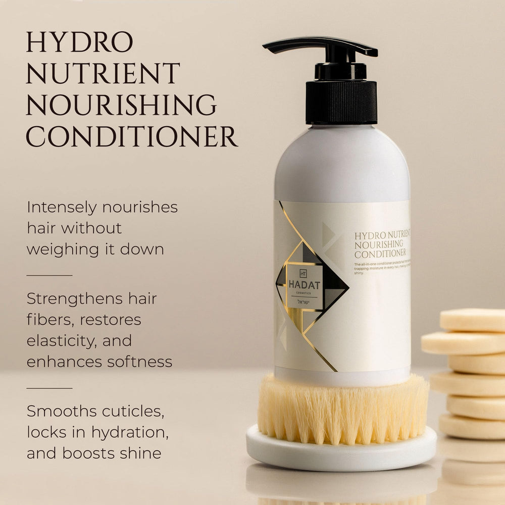 HADAT conditioner label close-up highlighting sea minerals and biotin for hair nourishment