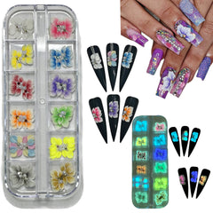 HaFLoNa 3D Ruby Glow short flower charms for secure nail art application.