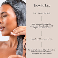 HAIR BURST Hydrating Mask damp hair application shows even coverage for shine.