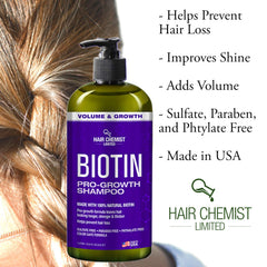 Hair Chemist Biotin Pro-Growth Shampoo foamy lather delivers thorough scalp cleansing