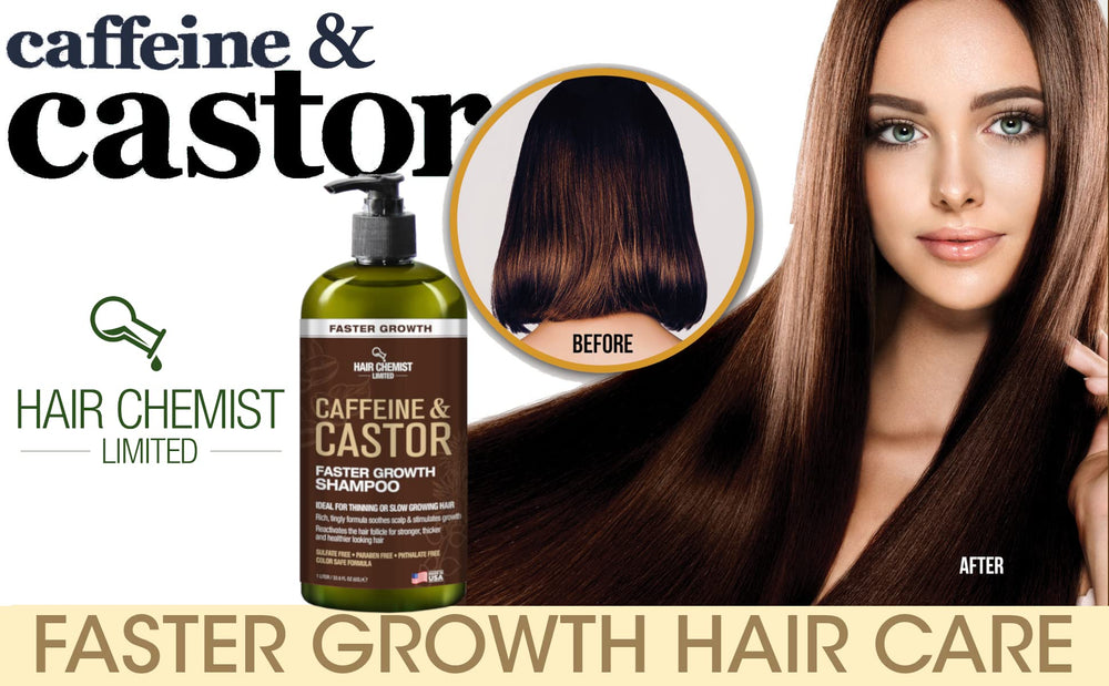 Hair Chemist shampoo bottle with Made in USA cue visible on the label.