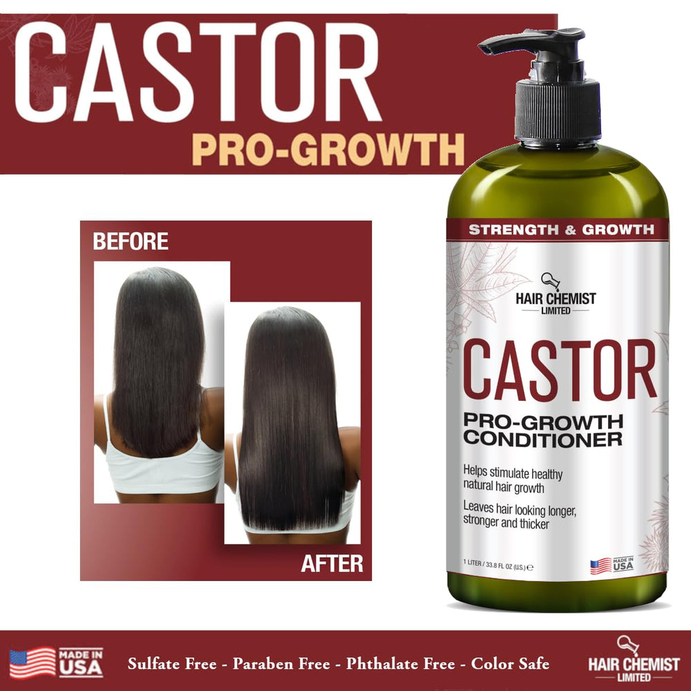 Hair Chemist Castor Pro-Growth bottles proudly made in the USA