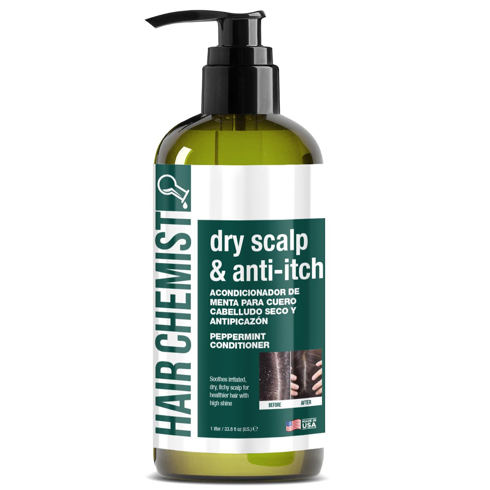 Hair Chemist Dry Scalp Conditioner bottle promises soothing hydration for irritated scalps.