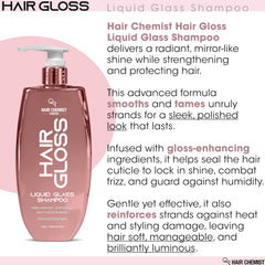 Close-up on frizz control from Hair Gloss Liquid Glass Shampoo