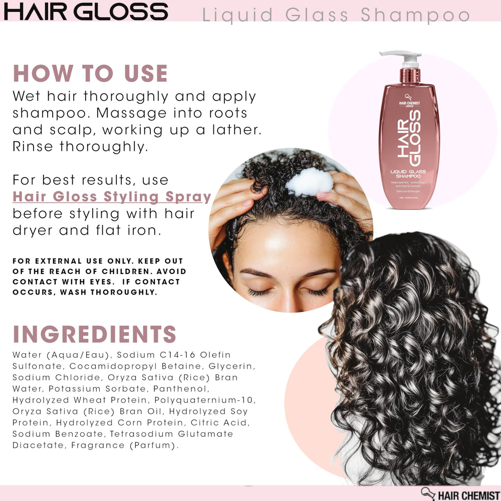 Heat shield protection imagery for Hair Chemist Liquid Glass Shampoo