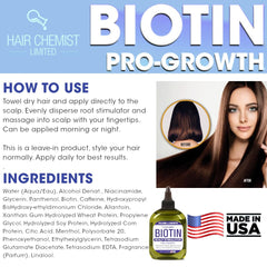 Hair Chemist packaging back view showing ingredients and instructions benefit