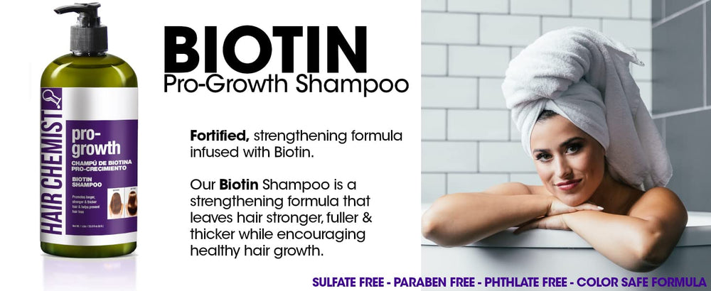 Hair Chemist Pro-Growth Shampoo close up glossy healthy looking hair
