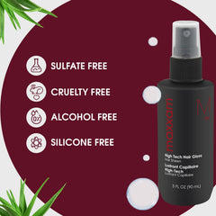 Hands applying Maxxam gel to damp hair for precise styling