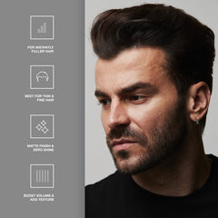 Powder visibly adds volume and separation on fine hair