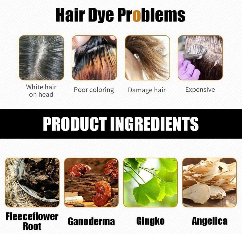 Hair Dye Color Shampoo gray hair coverage with natural finish