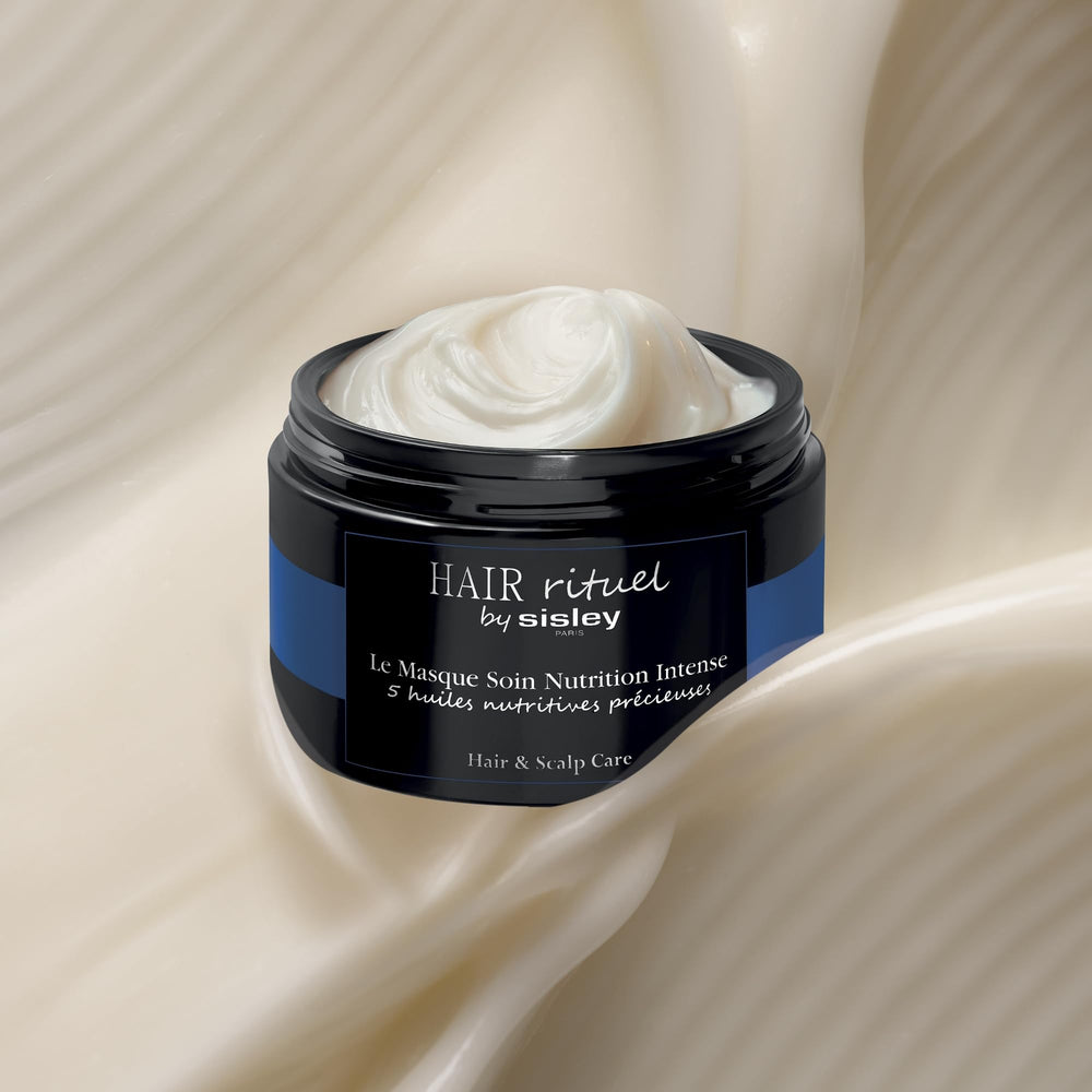 Hair Rituel by Sisley Intense Nutrition Mask shown as a quick 5-minute treatment.