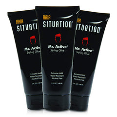 Hair Situation Mr. Active styling glue bottle offers all-day strong hold