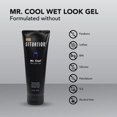 Hair Situation Mr. Cool Wet Look Gel hands showcases quick grip for on-the-go grooming.