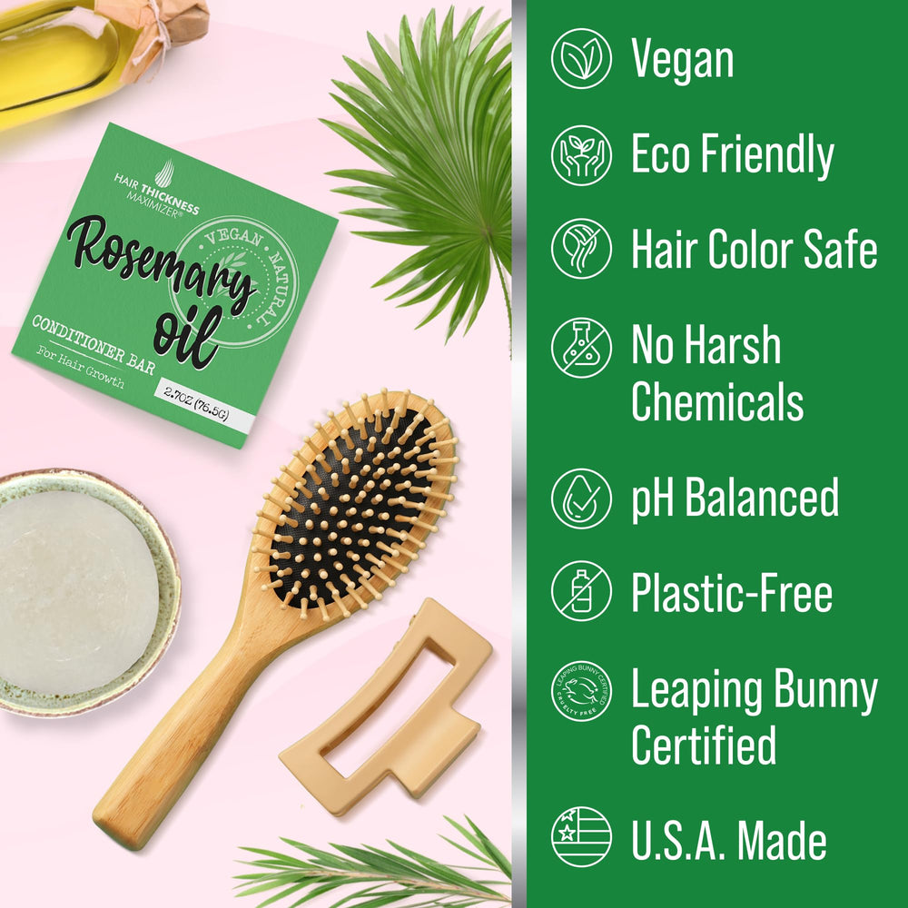 Hair Thickness Maximizer Rosemary Bar application demonstrating mess-free use.