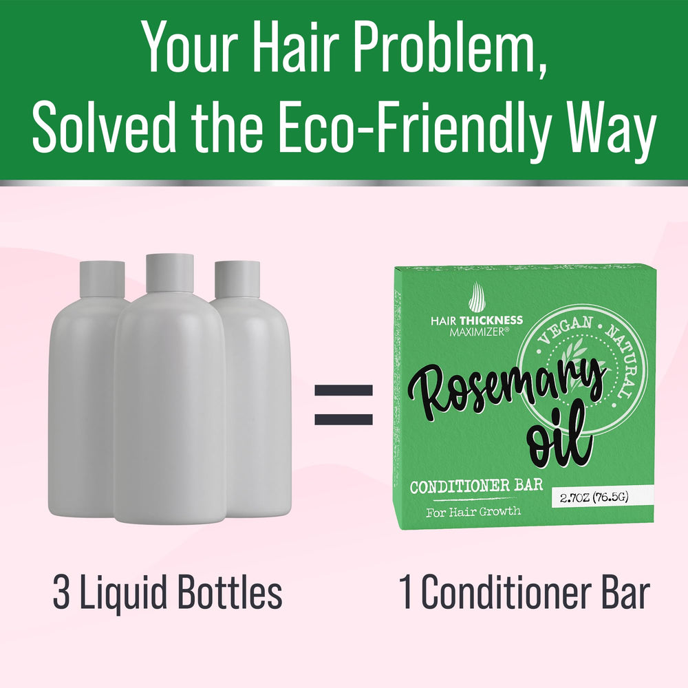 Hair Thickness Maximizer Rosemary Bar Leaping Bunny logo confirms cruelty-free care.