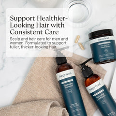 Happy Head hair-volume finish image showing lightweight lift for fine hair