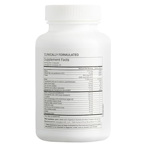 Hairmax bottle pour demonstrates easy daily intake with meals for best absorption.