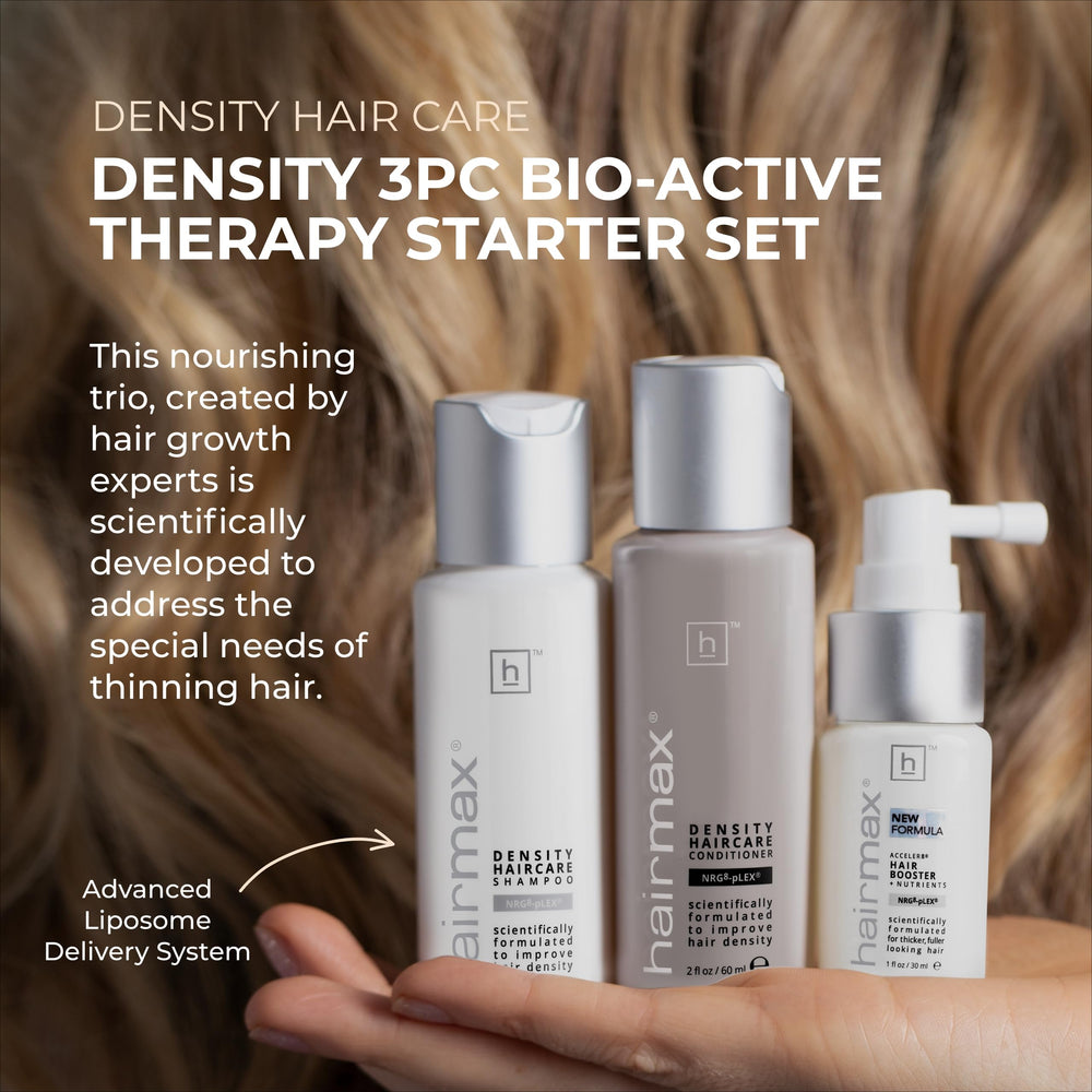 Hairmax Density Shampoo lather scene highlights cleansing and scalp refresh.