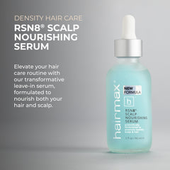 Hairmax dropper applying serum directly to scalp for targeted care.