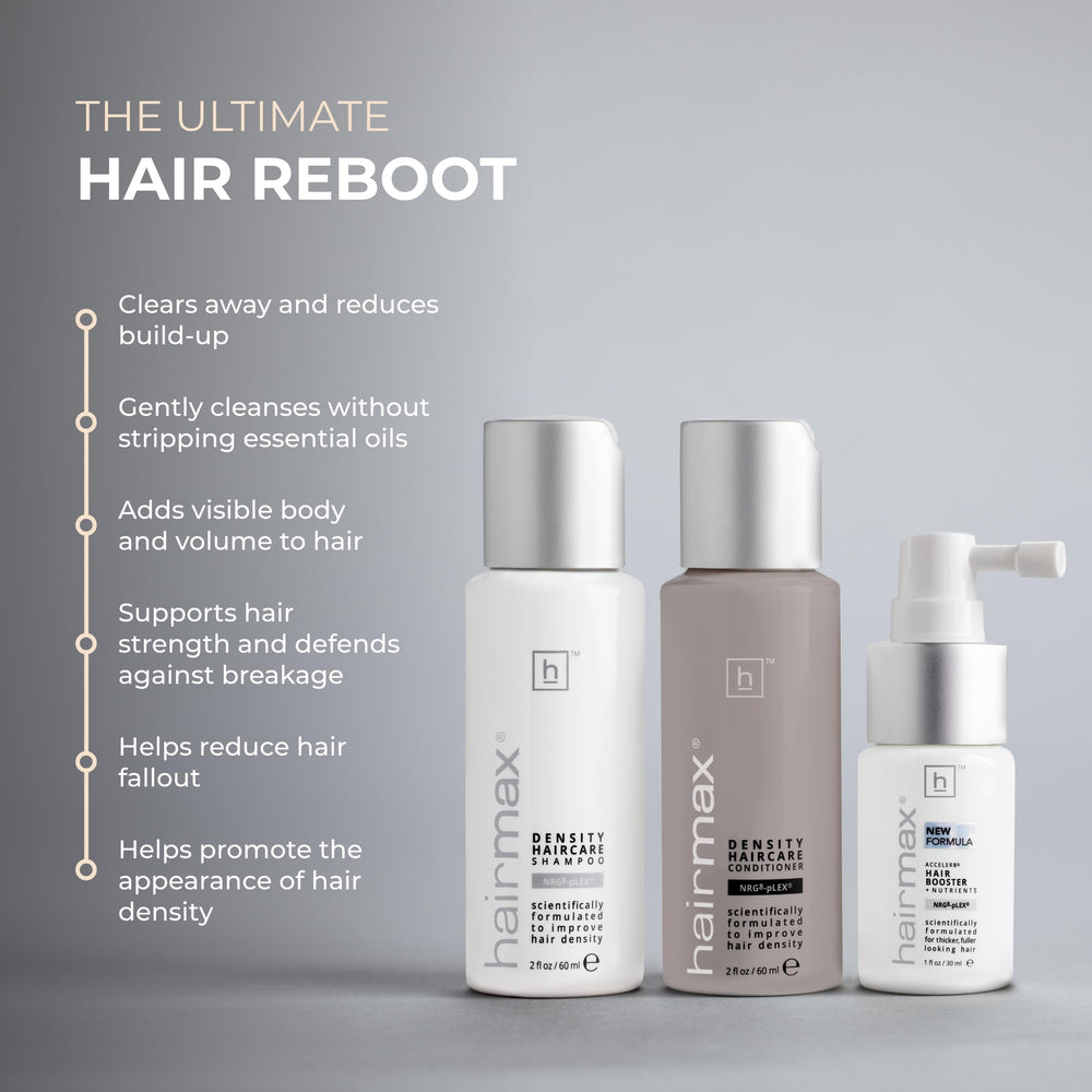 Hairmax ExhilAR8 Conditioner detangles hair and adds body.