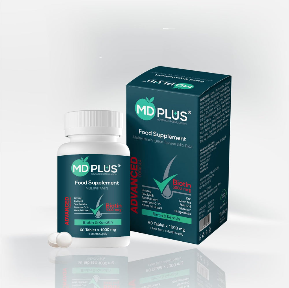 HairMD MD Plus bottle label close-up highlighting key ingredients