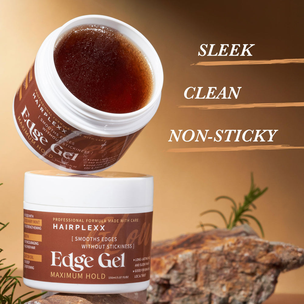 Hairplexx Glow Edge Control Gel sample on natural hair finish