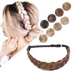 Hairro braided headband closeup five-strand plait with natural look and seamless color match.