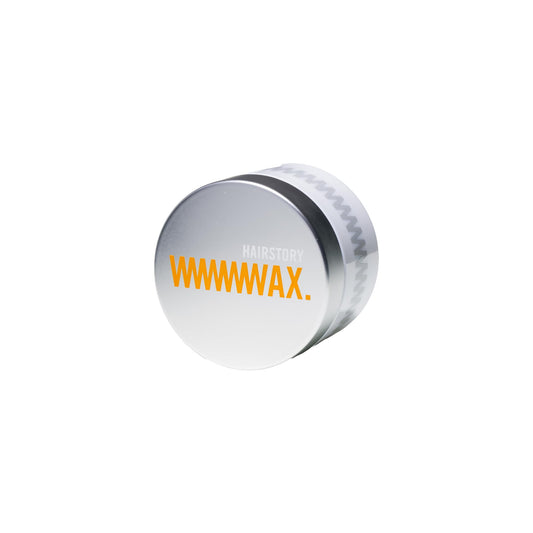Hairstory Wax emulsify hands for flexible hold and easy shaping.