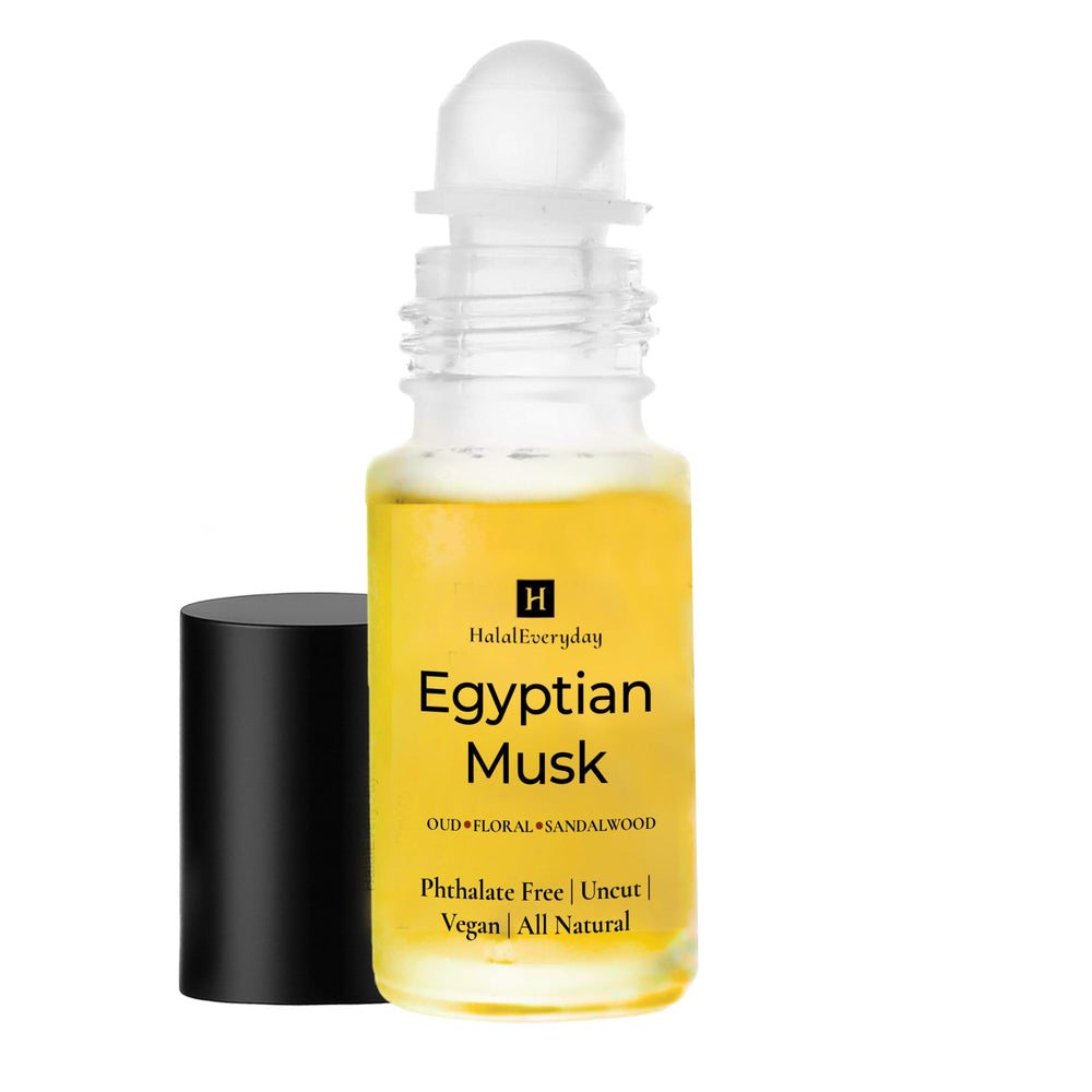 HalalEveryDay Egyptian Musk Body Oil bottle showing pure fragrance for daily wear