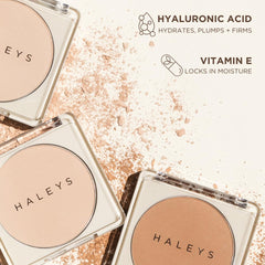 HALEYS Re-cover oil-control powder minimizes shine all day.