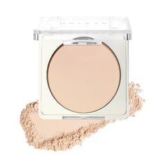 HALEYS Re-cover pressed powder compact close-up for a flawless, oil-free finish.