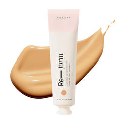 HALEYS Re-form bottle closeup showing luminous finish and vegan formulation