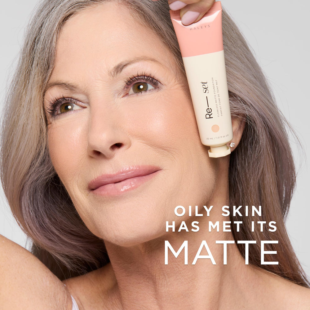 HALEYS Re-set full-face application demonstrating seamless blend