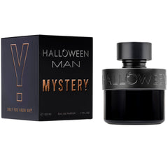 Halloween Man Mystery bottle front view, bold aroma profile for evening wear