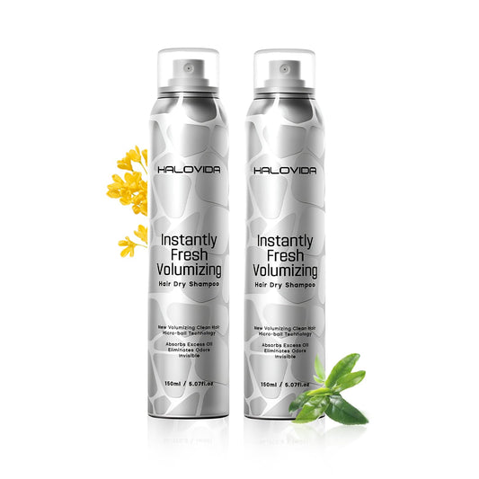 HALOVIDA dry shampoo for dark hair with invisible finish and freshness boost.