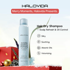 HALOVIDA dry shampoo applied at roots to add lift and texture.