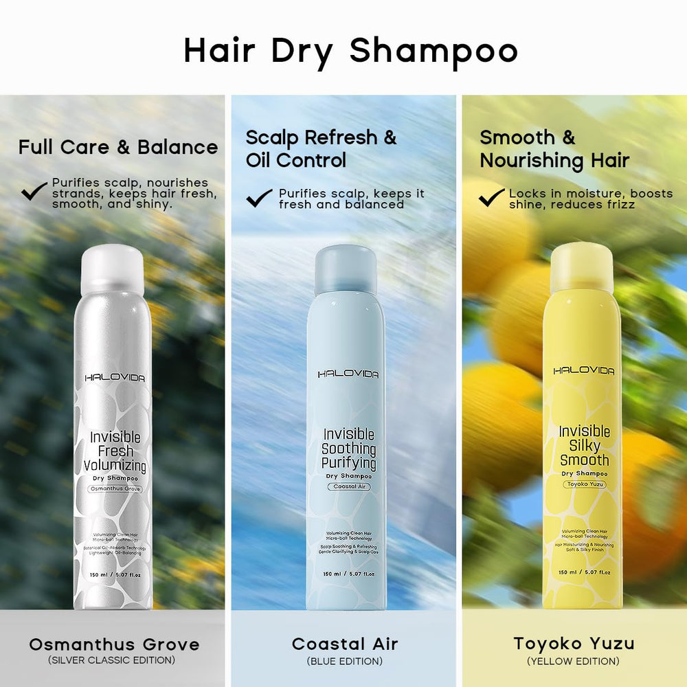 HALOVIDA Coastal Air scent keeps hair smelling fresh throughout the day.