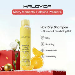 HALOVIDA Silky Yuzu spray delivering even root absorption for added volume.