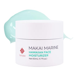 Hanalei Makai Marine Gel-Cream jar showcases lasting hydration for dry skin.
