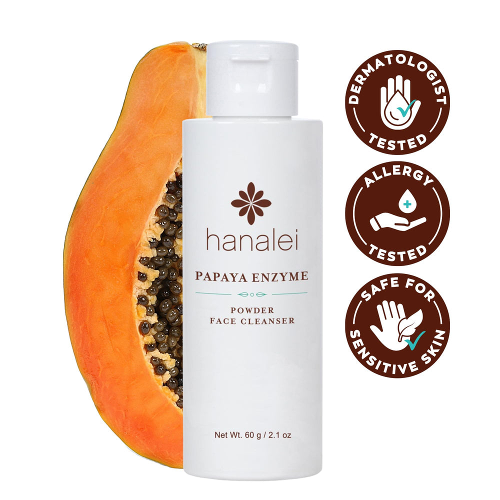 Texture close-up of Hanalei Papaya Powder Face Cleanser showing creamy, hydrating lather.