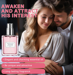 Close-up of HANASCAR pheromones perfume bottle showing elegant design for gifting.