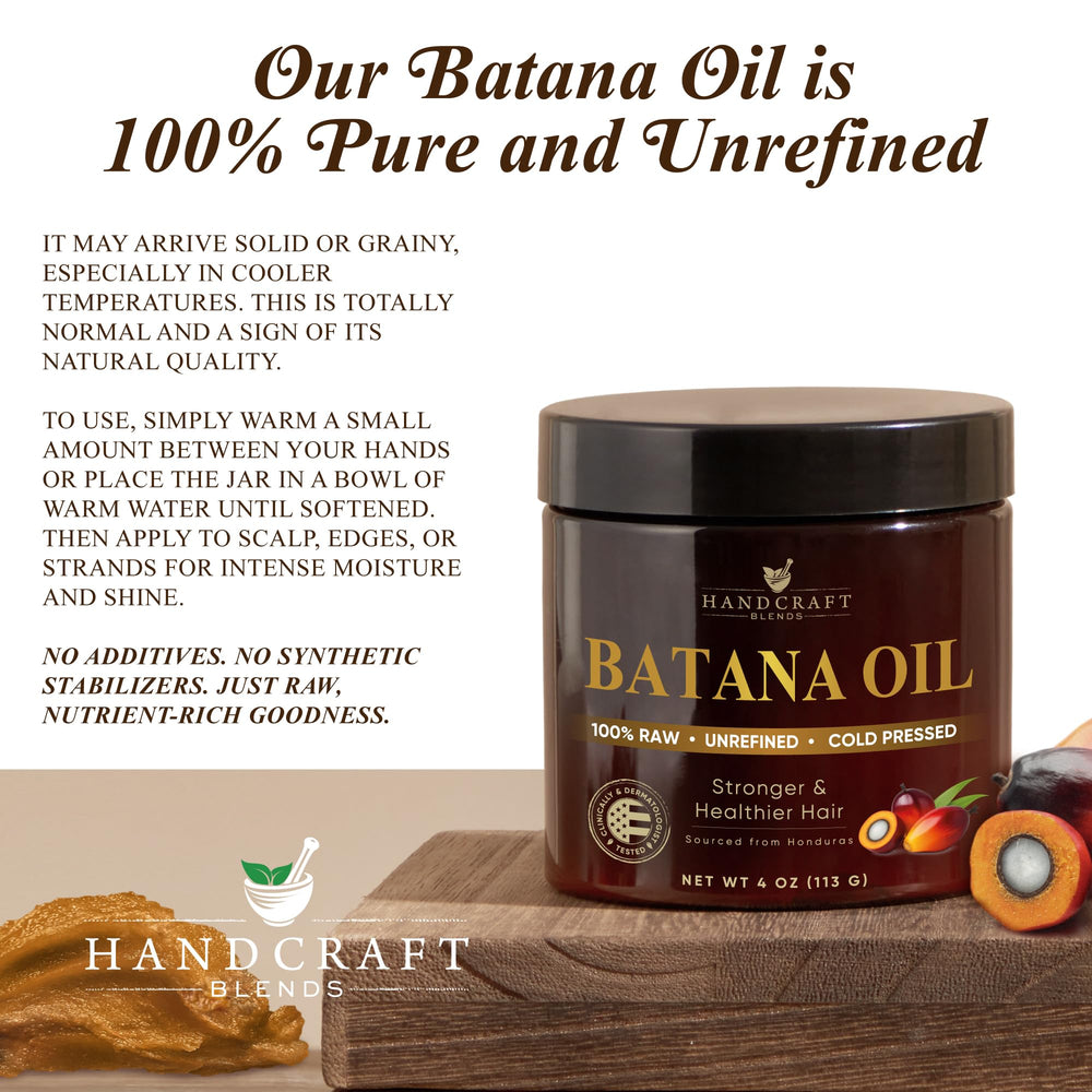 Handcraft Blends Batana Oil on Hands — warm for easy application