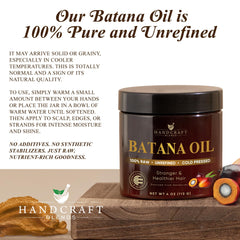 Handcraft Blends Batana Oil on Hands — warm for easy application