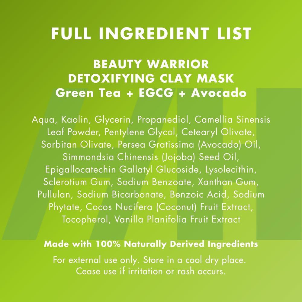 Before and after look with Handmade Heroes Green Tea EGCG Clay Mask