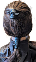 Packaging view of Leather Hair Wrap with wrap guide included