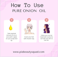 Handmade Onion Hair Oil texture close-up on fingertips showing rich serum