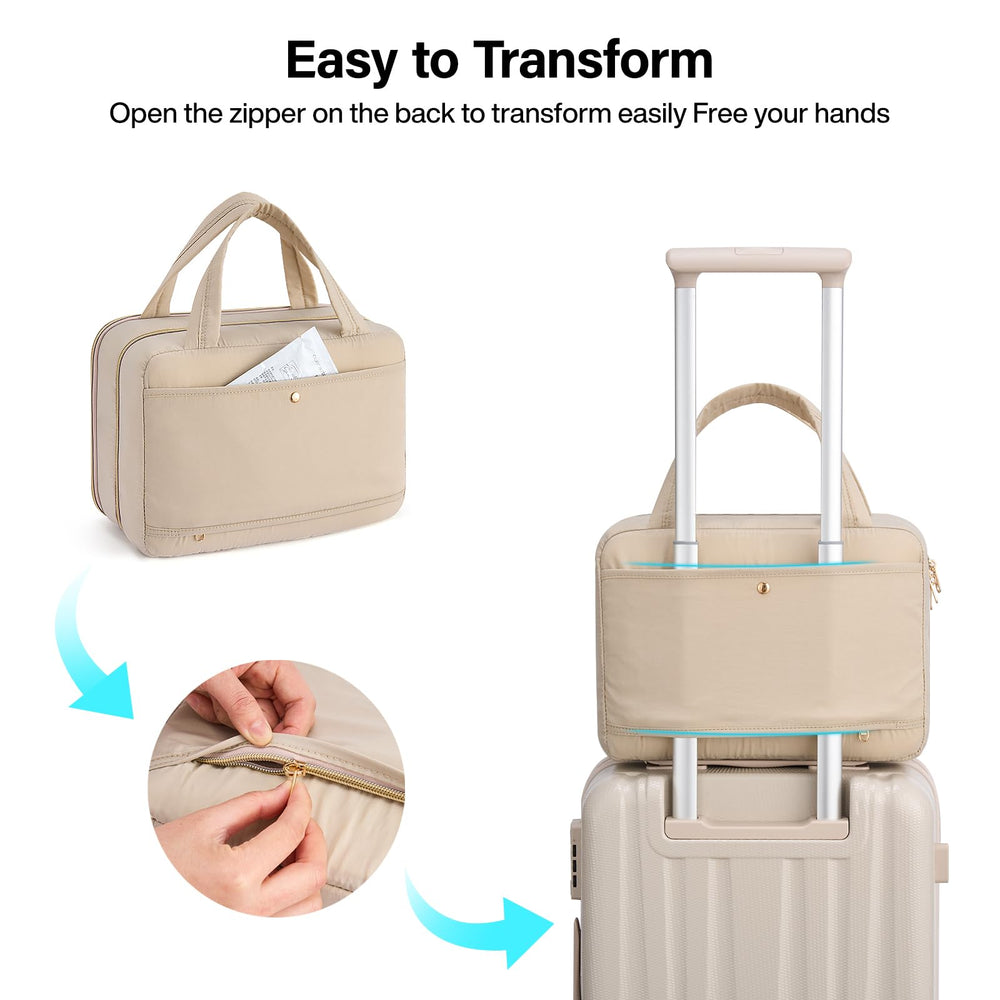 Hanke durable zippers and ergonomic padded handle for travel reliability