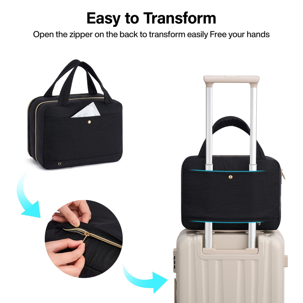 Separate jewelry compartment prevents tangling during travel.