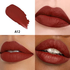 HANLADY Berry Pink Red Lipstick swatches on arm for quick shade check.