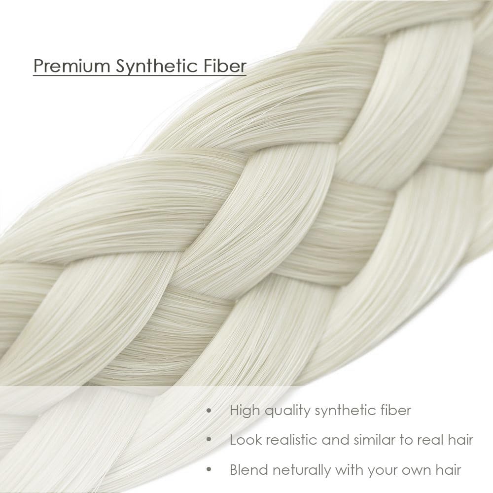 Hann life-like synthetic braids headband enhances natural hair with subtle shine
